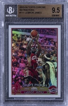 2003-04 Topps Chrome Refractors LeBron James #111 Rookie Card – BGS GEM MINT 9.5 – A "True Gem" Example!